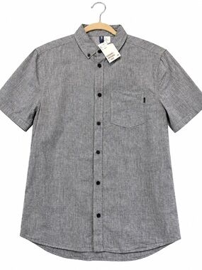 H&M Gray Short-Sleeve Button-Down Shirt